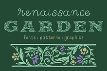 Renaissance Garden Patterns & Fonts by  in Graphics
