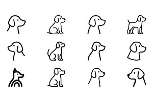 Dog Silhouettes Collection, an Animal Illustration by Vectorium Studio