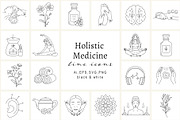 Holistic Medicine Line Icon Set, an Outline Icon by NatalieArtShop (Thumbnail 1 of 15)