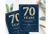 70th Diamond Birthday invite for Men, an Invitation Template by DreamsClipArt (Thumbnail 2 of 4)