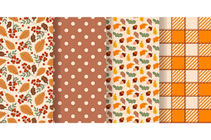 Autumn seamless patterns collection, an Illustration by Tati_Kli