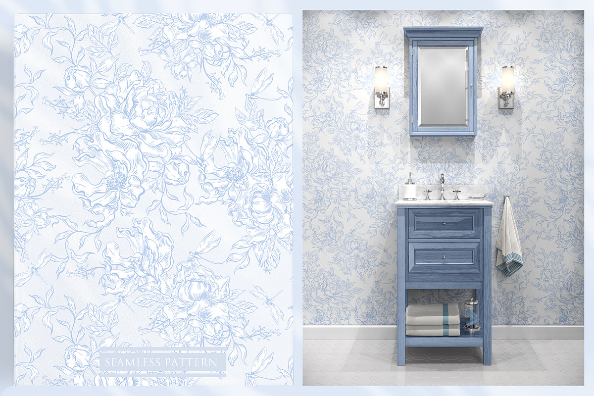 TOILE DE JOUY BLUE & BLACK, an Object Graphic by Knopazyzy (Photo 12 of 19)