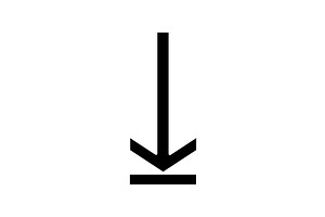 Down Arrow, Upload Black Glyph Icon