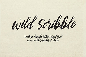 Wild Scribbble - Vintage Script Font, a Script Font by Yuby Creative