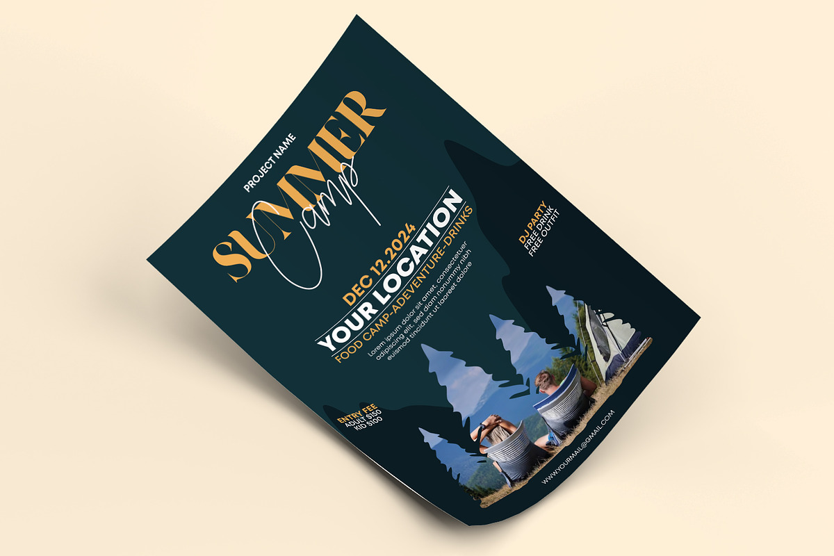 Summer Camp Flyer Design Template, a Flyer Template by Sharifull11 (Photo 3 of 3)