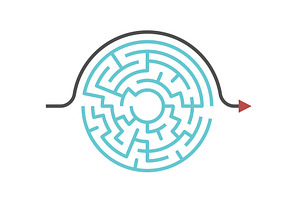 Circular maze, bypass, white bg