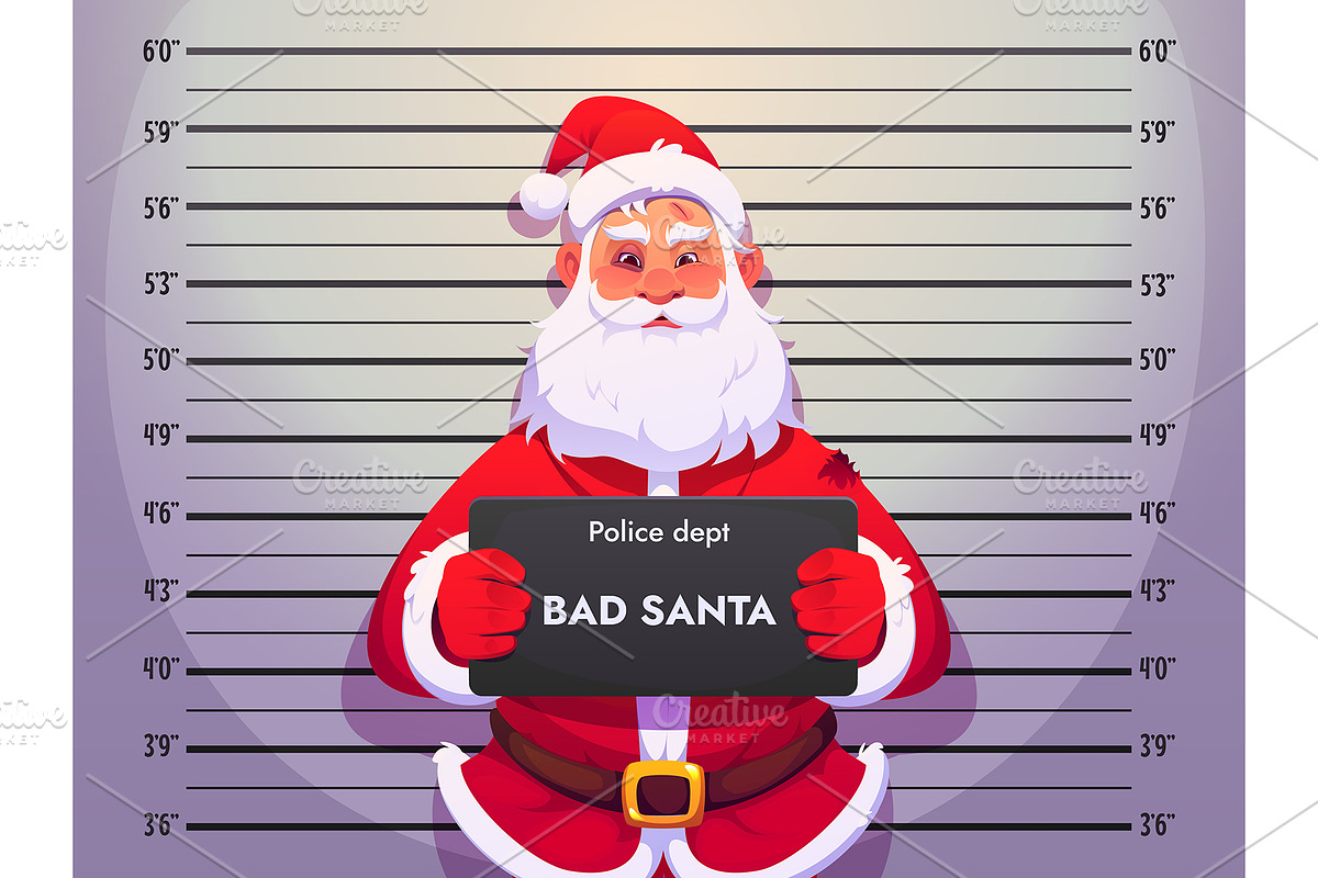 Cartoon Christmas bad Santa, a Seasonal Illustration by Seavector Studio (Photo 1 of 3)