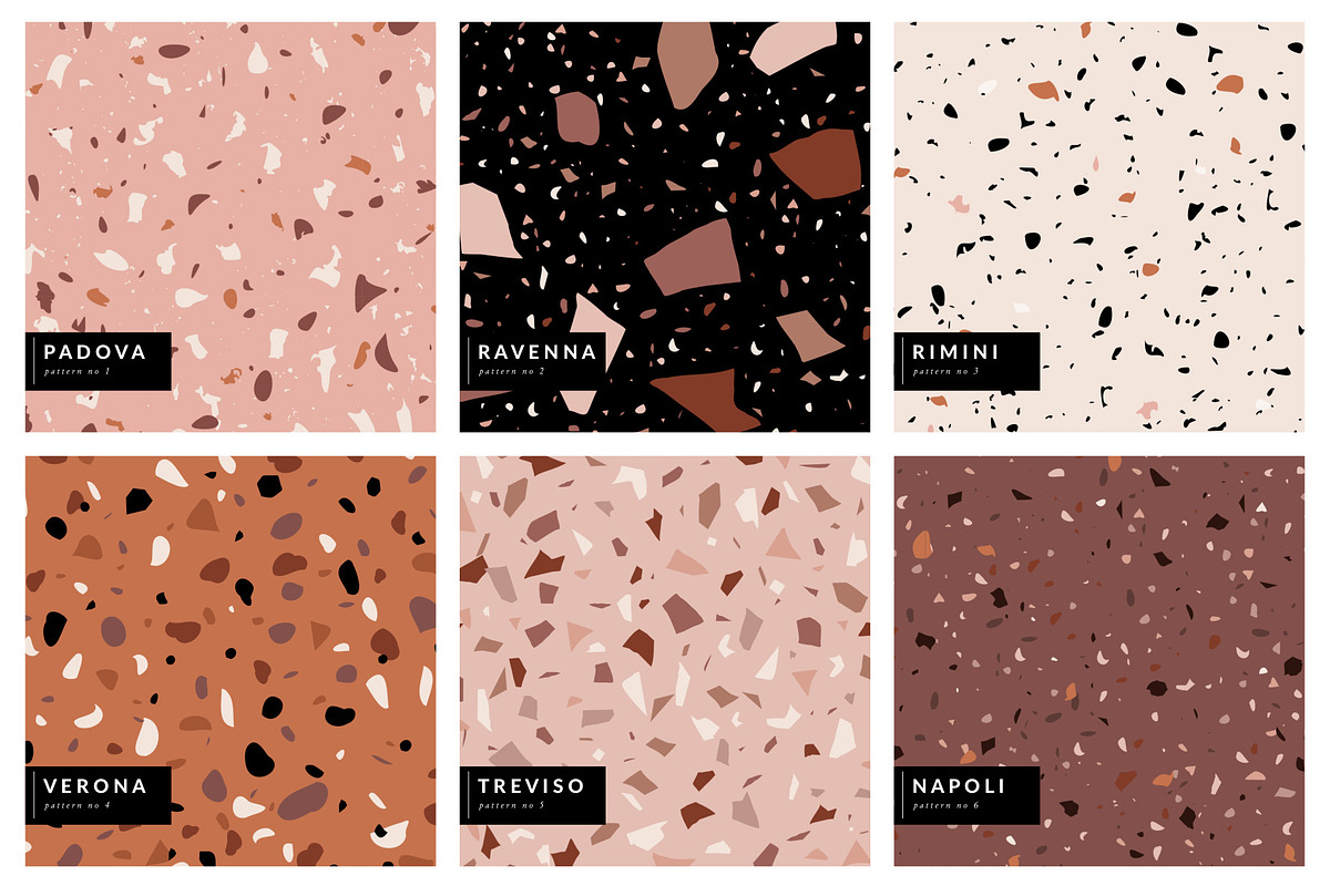 Terrazzo | 12 Seamless Patterns Set, a Pattern Graphic by Studio Fevrier (Photo 2 of 8)
