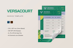 Versacourt - Invoice Template, a Print Template by StreaksideStd