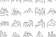 Mountain range and peak line icons, an Object Graphic by pikepicture (Thumbnail 3 of 3)