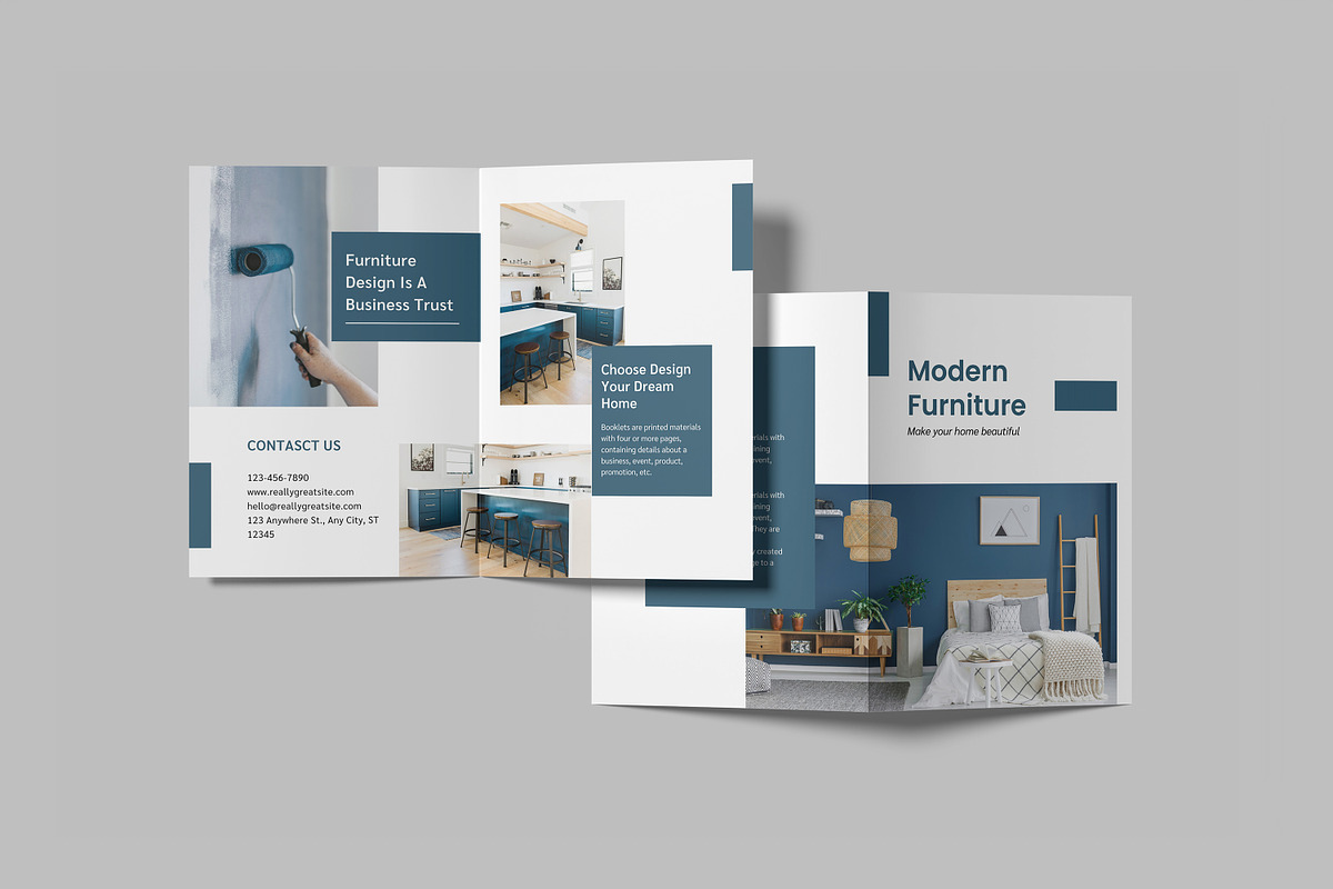 A5 Bifold Brochure Mockup, a Print Template by mahremdesign