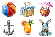 Beach Holiday Sublimation Clipart, an Illustration by SinaCreation (Thumbnail 2 of 5)