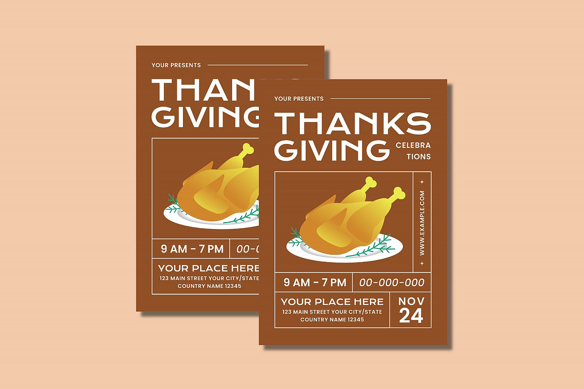 Thanksgiving Flyer Set, a Flyer Template by Patria Ari (P4tcreativa) (Photo 2 of 4)