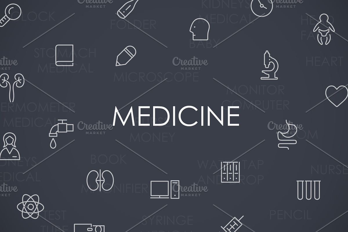Medicine Thin Line Icons, an Outline Icon by Palau (Photo 2 of 5)