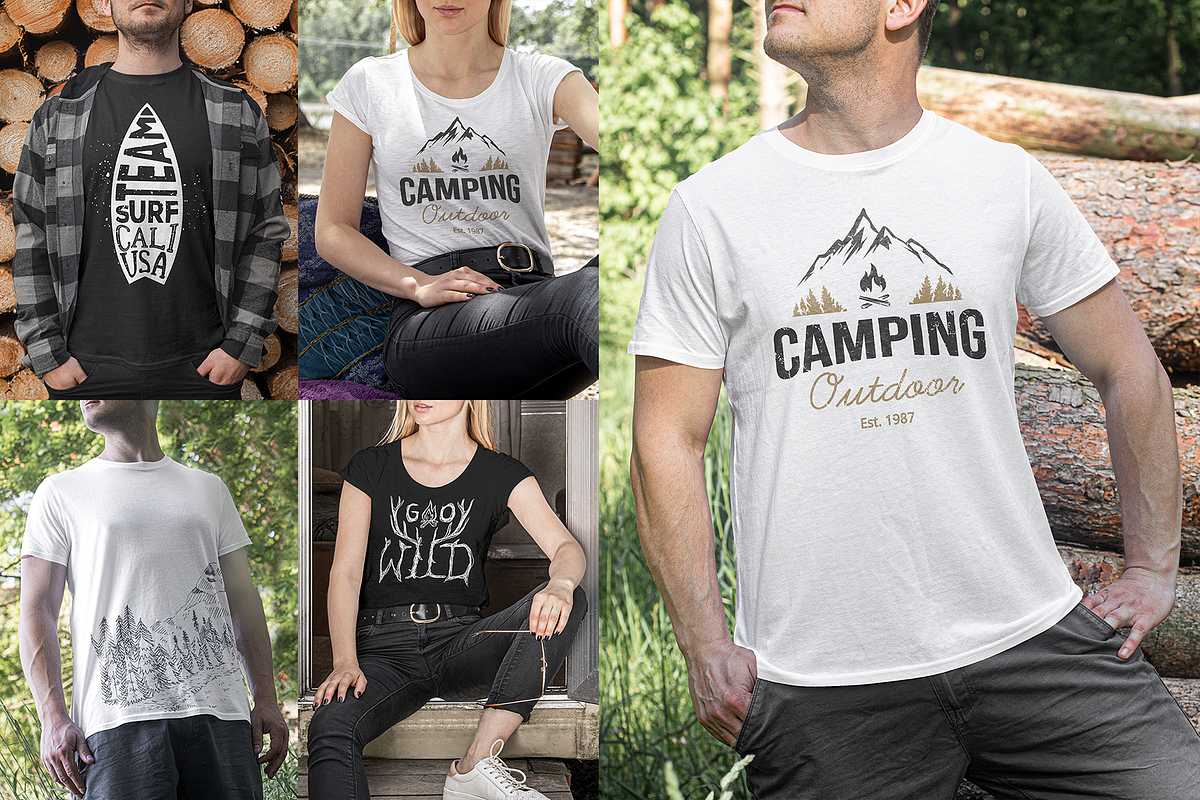 Outdoor T-shirt Mockup Kit, a Shirt Mockup by Mint Mockups (Photo 3 of 5)