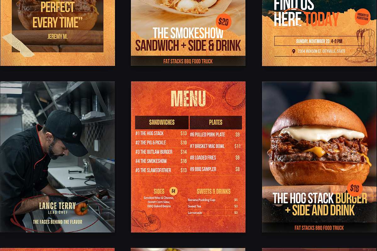 BBQ Food Truck Canva Templates preview 6