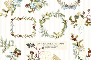 Watercolor Christmas Clipart