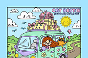 Cat Bestie Coloring Book Pages, an Illustration by one-touch (Thumbnail 4 of 15)