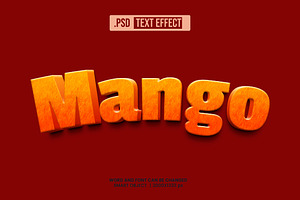 PSD Mango 3d Text Effect Style