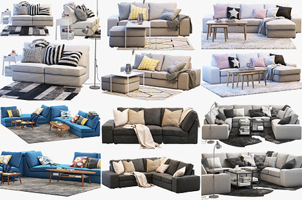6 sofas set 3d model, a Furniture 3D Model by 3dmitruk