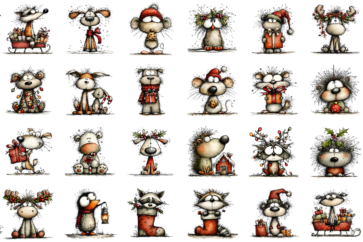 Whimsical Christmas Animal Clipart, an Illustration by Sublimation Artist (Photo 2 of 6)