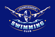 Swimming logo, emblem collection, a Branding & Logo Template by swarnstudio (Thumbnail 1 of 3)
