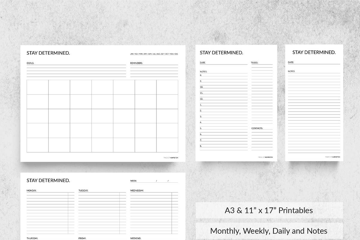 Determined Planner Set, a Stationery Template by Made By Hamilton (Photo 4 of 4)