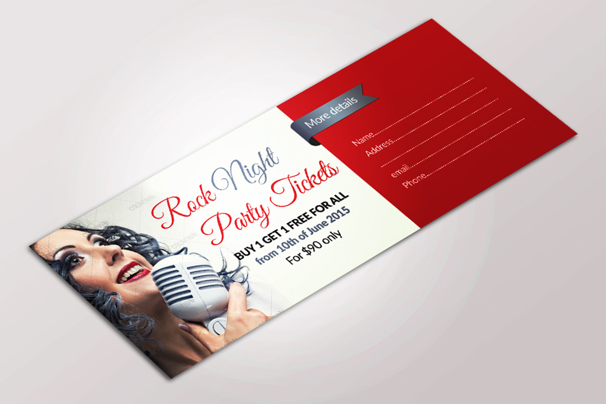 Concert Pass / Party Ticket, a Card Template by Business Flyers (Photo 3 of 3)