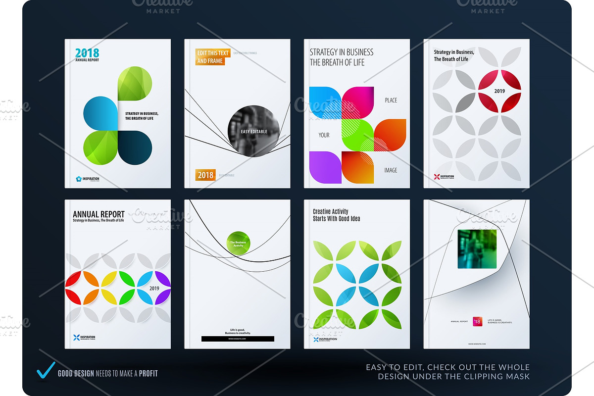 Business set of design brochure, abstract annual report, horizontal cover flyer in A4, a Technology Illustration by Diamond Graphics | EPS 10