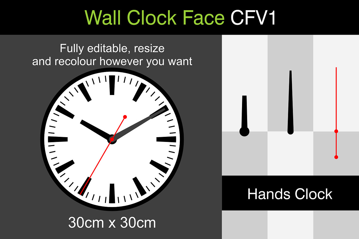Wall Clock Face CFV1, a Graphic by G7 (Photo 1 of 3)