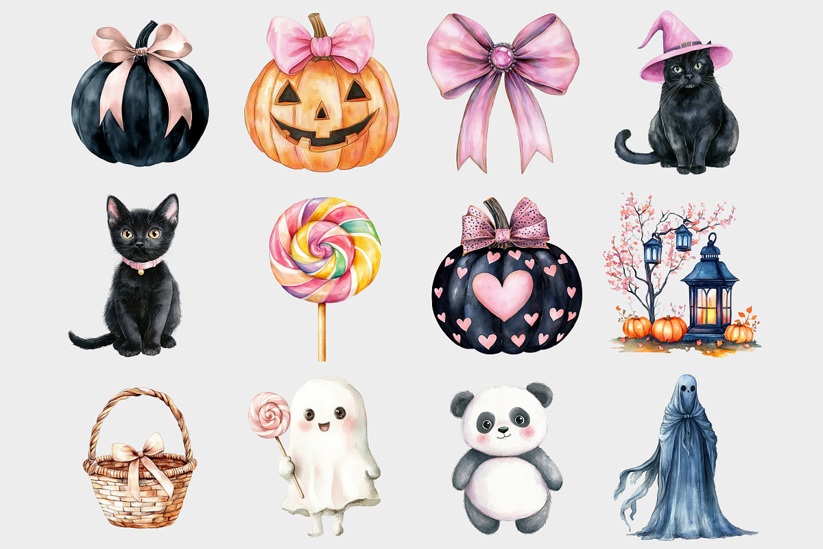 Watercolor Cute Ghost Halloween Clip, a Seasonal Illustration by Design Market (Photo 3 of 5)