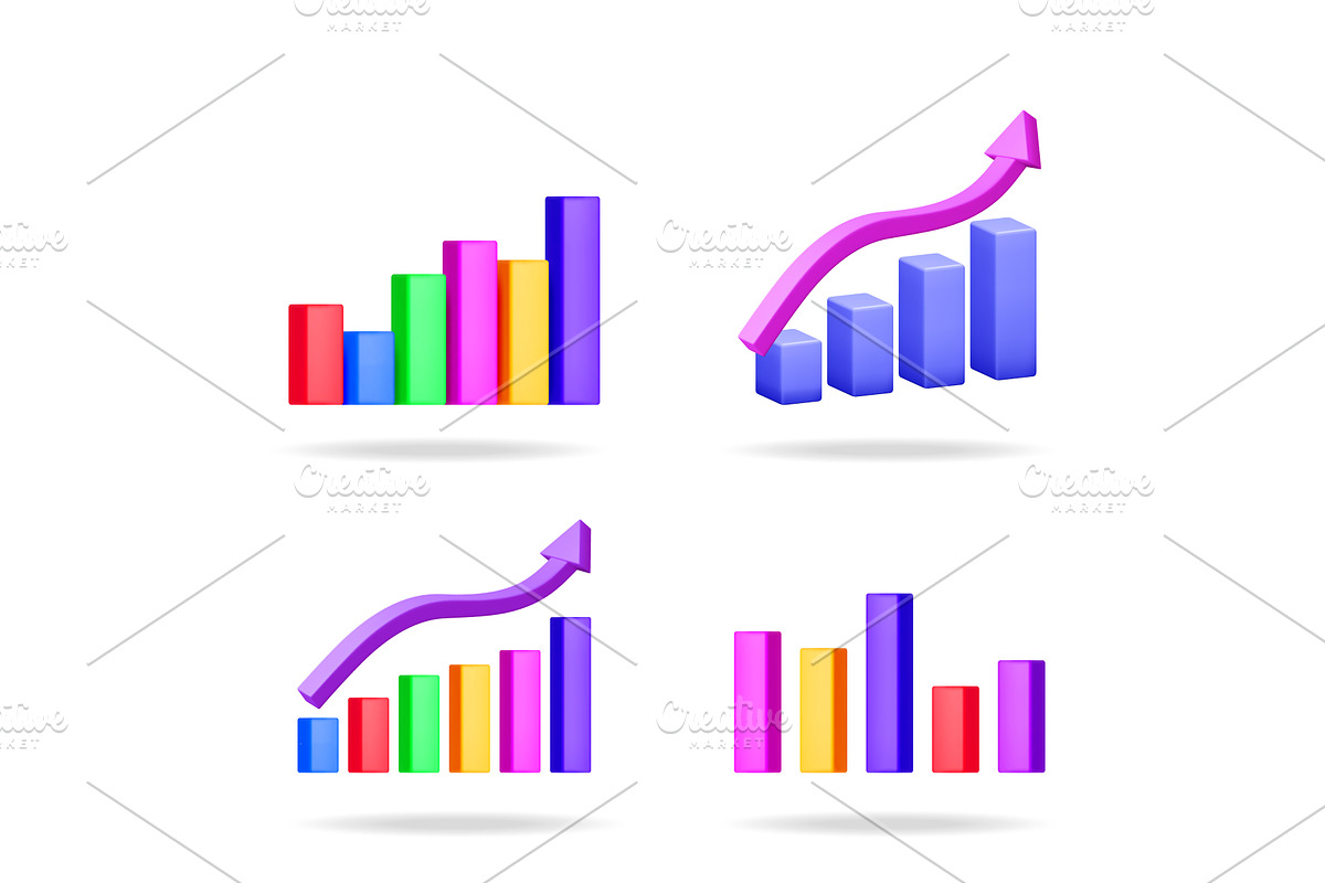 Color bar chart set for business, a Finance Illustration by Abscent