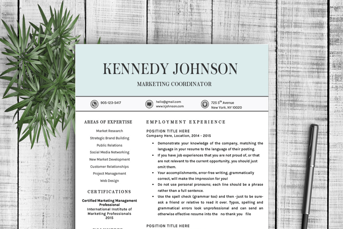 Resume Template Kennedy, a Resume Template by Resume Template Shoppe (Photo 2 of 4)