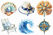 Sea Summer Azura Coast Clipart, an Illustration by Craft Nest (Thumbnail 3 of 6)