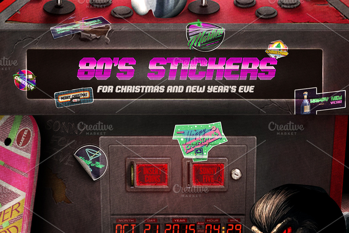 80's Stickers - christmas|newyear, a Branding & Logo Template by Sonnyfive (Photo 1 of 10)