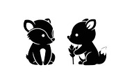 Cute Forest Animal Silhouette Bundle, an Illustration by Creativeshirt (Thumbnail 4 of 54)