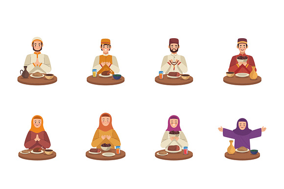 Iftar Meal Icons Set preview 2