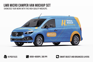 LWB Micro Camper Van Mockup Set, a Product Mockup by Halal Graphic Studio