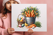 Watercolor Carrot in Basket Clipart, a Seasonal Illustration by Craft Nest (Thumbnail 5 of 6)