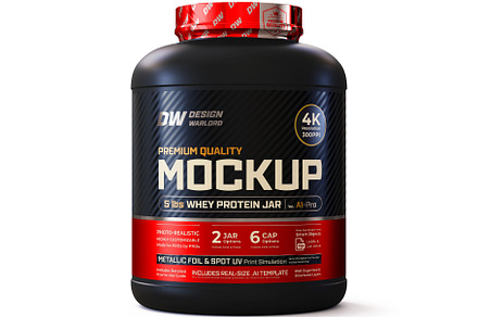 5 lbs Whey Protein Jar Mockup A1-Pro