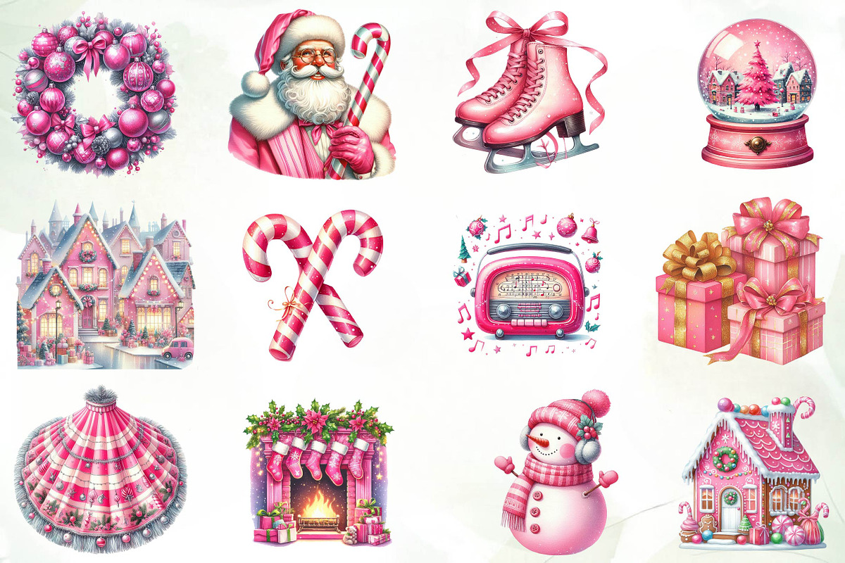 Retro Pink Christmas Sublimation, an Illustration by CreationArt (Photo 3 of 4)
