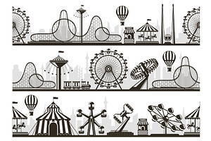 Amusement park views. Attractions, a Background Graphic by winwin.art