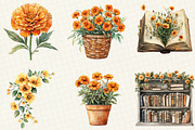 Spring Marigold Clipart, a Work Illustration by OK Design (Thumbnail 3 of 3)