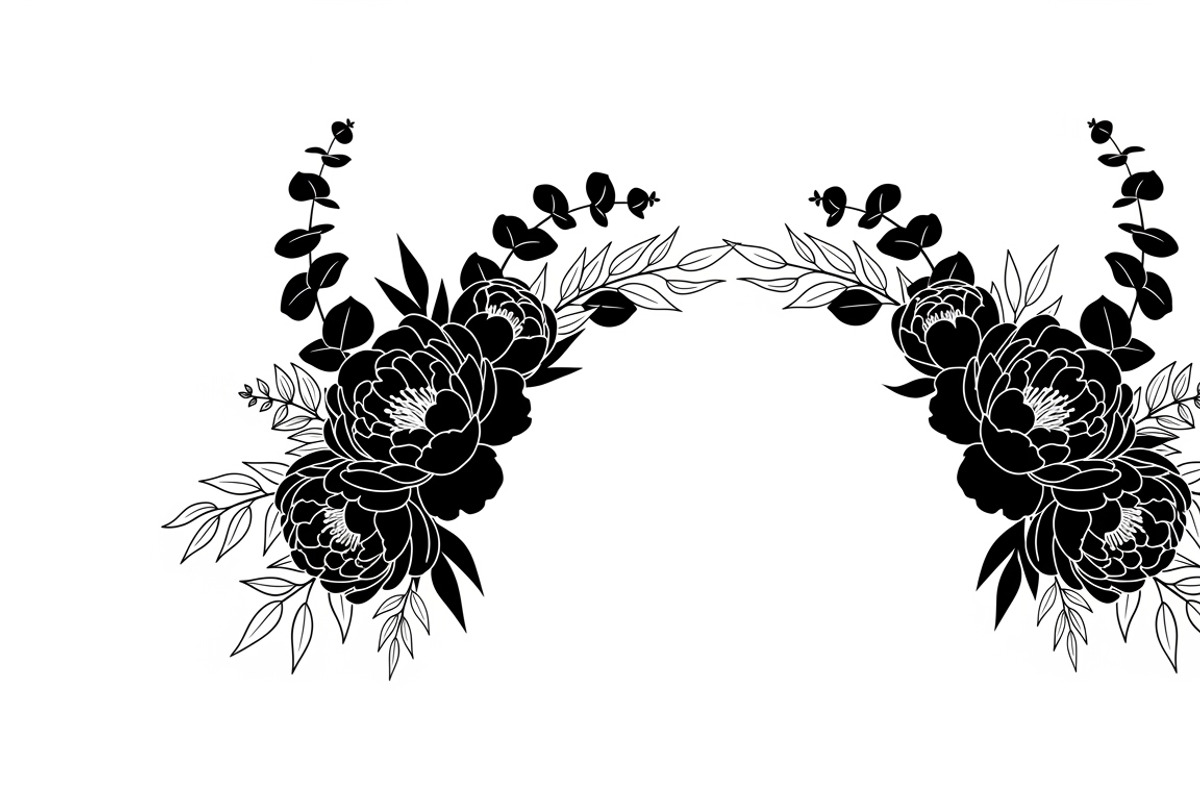 Elegant floral wreath silhouette, an Illustration by Amazin_art (Photo 37 of 41)