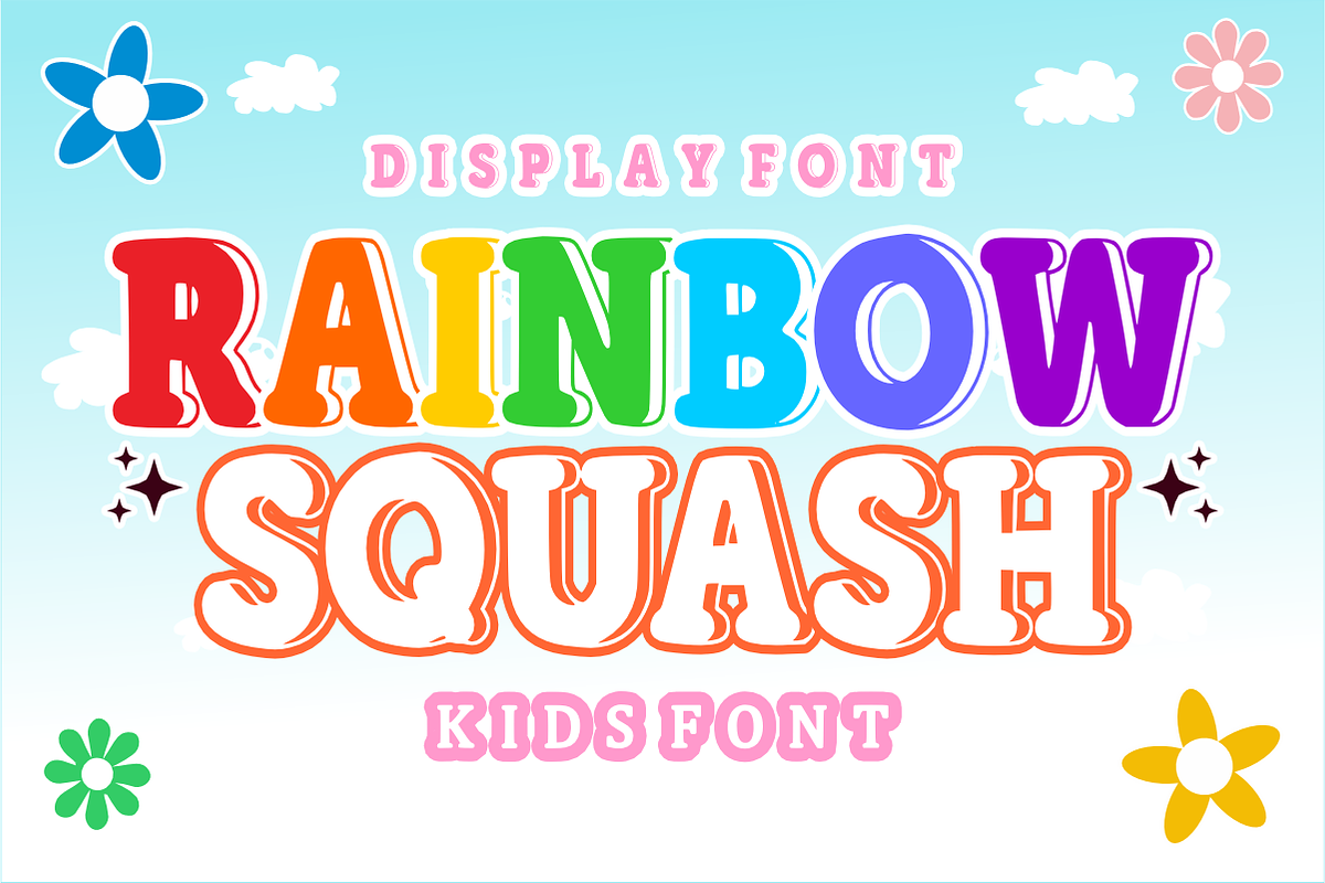 Rainbow Squash - Cute Playful Font, a Slab Serif Font by KiddoGlyphs Studio (Photo 1 of 4)