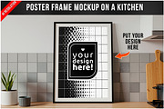 Poster Frame On Kitchen Counter PSD, a Product Mockup by Bruno's Shop (Thumbnail 1 of 3)