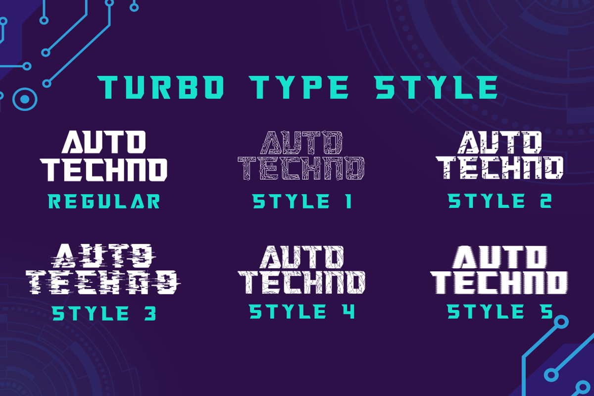 Turbo Type - Auto Tech Font, a Font by PutraCetol Studio (Photo 6 of 11)