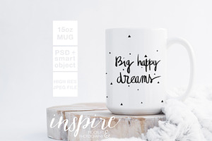 15oz Ceramic Mug Nordic Mockup PSD