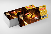 New Year Party Ticket Templates, an Invitation Template by Psd Templates (Thumbnail 1 of 3)
