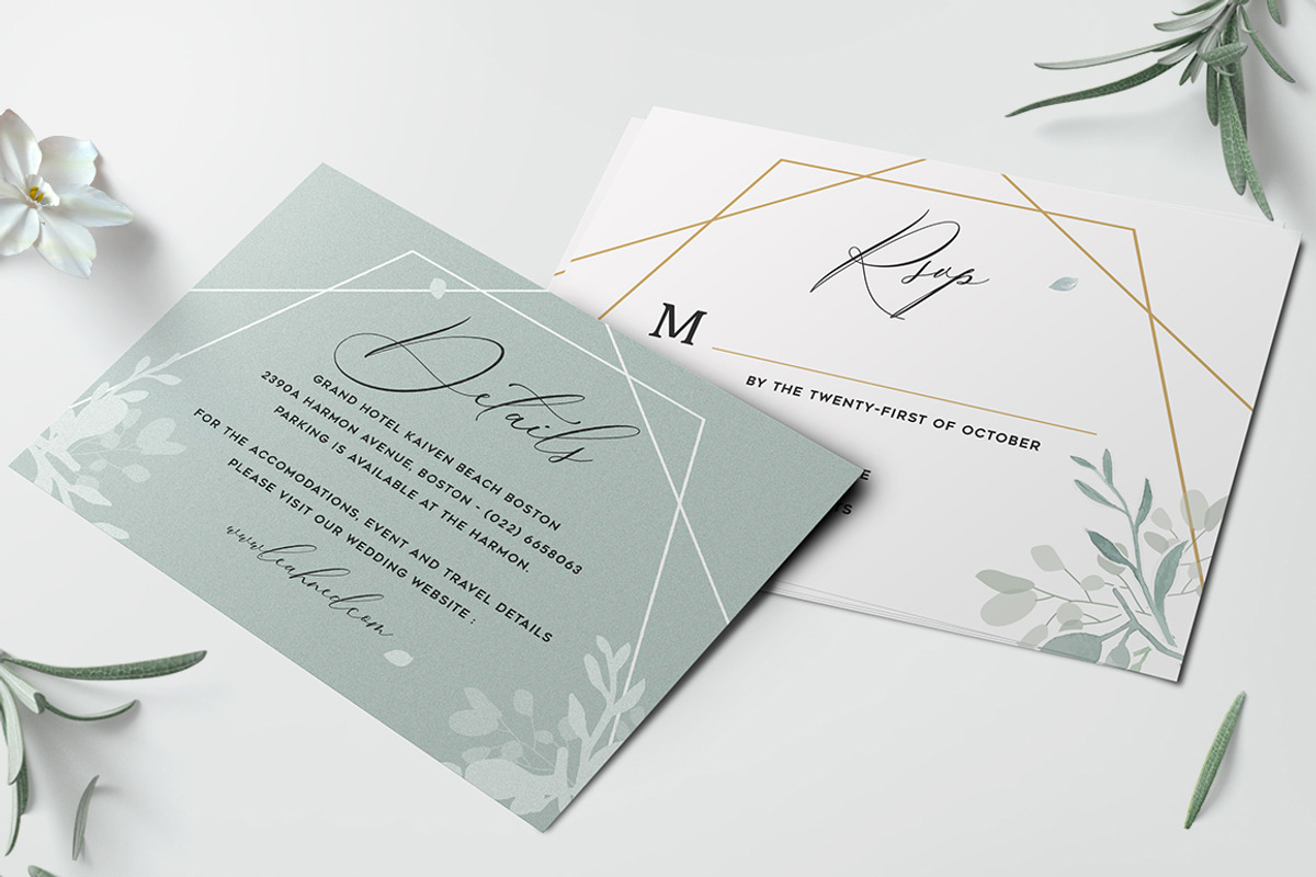 Geometric Wedding Invitation, an Invitation Template by Aarley Kaiven (Photo 5 of 6)